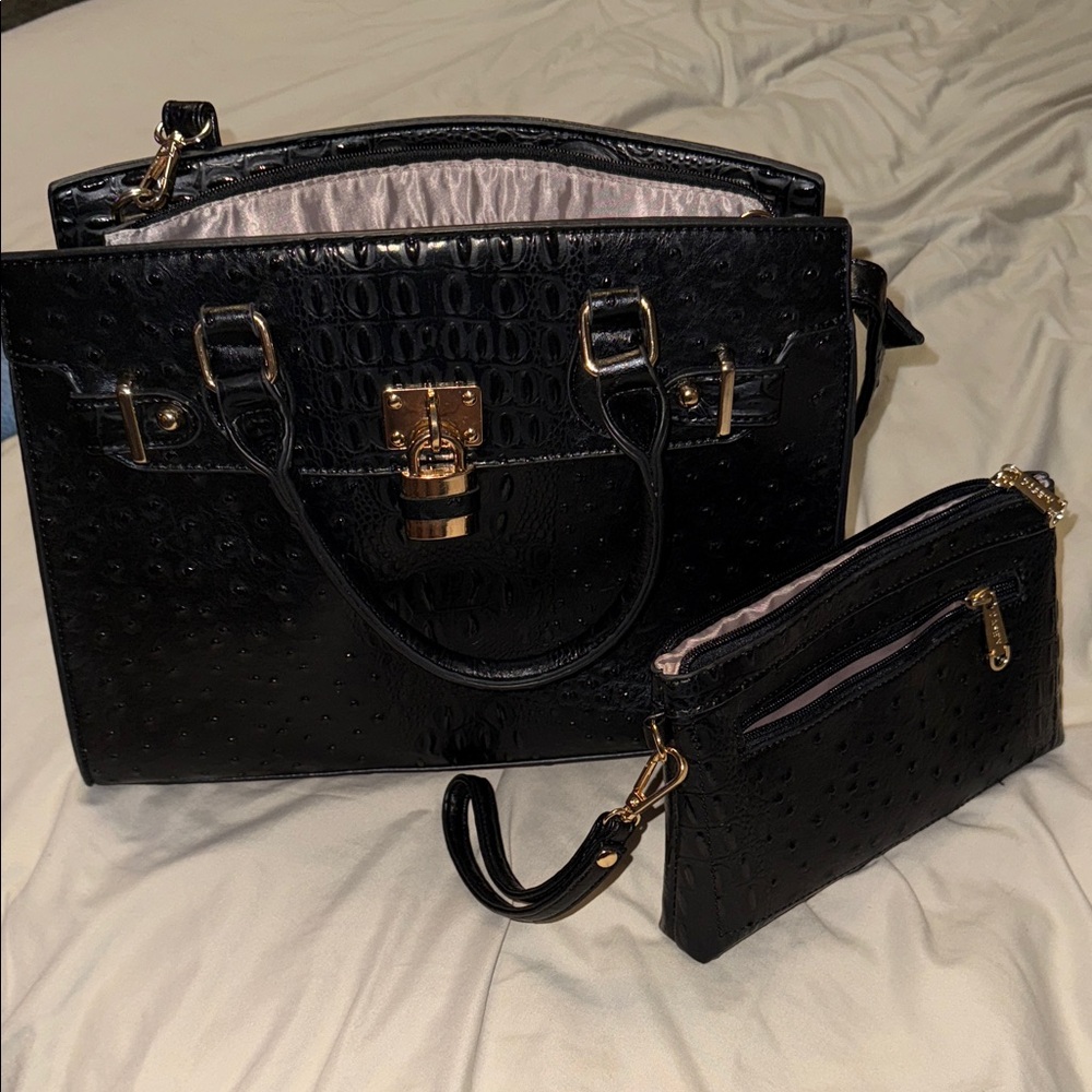 Elegant Black Handbag Set
